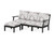 Trex Yacht Club Modular 4-Piece Deep Seating Set with Ottoman - TXS821-2 - Frame in Charcoal Black with cusion in Leaf Grey Mist color - TXS821-2-CB-LGM