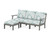 Trex Yacht Club Modular 4-Piece Deep Seating Set with Ottoman - TXS821-2 - Frame in Stepping Stone with cusion in Leaf Glacier Spa color - TXS821-2-SS-LGS