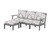 Trex Yacht Club Modular 4-Piece Deep Seating Set with Ottoman - TXS821-2 - Frame in Stepping Stone with cusion in Leaf Grey Mist color - TXS821-2-SS-LGM