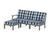 Trex Yacht Club Modular 4-Piece Deep Seating Set with Ottoman - TXS821-2 - Frame in Stepping Stone with cusion in Buffalo Plaid Marine Indigo color - TXS821-2-SS-BPMI