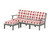 Trex Yacht Club Modular 4-Piece Deep Seating Set with Ottoman - TXS821-2 - Frame in Stepping Stone with cusion in Buffalo Plaid Crimson color - TXS821-2-SS-BPC