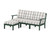 Trex Yacht Club Modular 4-Piece Deep Seating Set with Ottoman - TXS821-2 - Frame in Rainforest Canopy with cusion in Buffalo Plaid Grey Mist color - TXS821-2-RC-BPGM