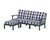 Trex Yacht Club Modular 4-Piece Deep Seating Set with Ottoman - TXS821-2 - Frame in Rainforest Canopy with cusion in Buffalo Plaid Navy color - TXS821-2-RC-BPN