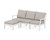 Trex Yacht Club Modular 4-Piece Deep Seating Set with Ottoman - TXS821-2 - Frame in Classic White with cusion in Weathered Tweed color - TXS821-2-CW-WT