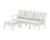 Trex Yacht Club Modular 4-Piece Deep Seating Set with Ottoman - TXS821-2 - Frame in Classic White with cusion in Cabana Stripe Dune Burlap color - TXS821-2-CW-CSDB