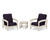 Trex Rockport Club 3-Piece Deep Seating Conversation Set - TXS139-2 - Frame in Sand Castle with cusion in Navy Linen color - TXS139-2-SC-NL-1