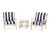 Trex Yacht Club 3-Piece Deep Seating Set - TXS478-2 - Frame in Sand Castle with cusion in Cabana Stripe Navy color - TXS478-2-SC-CSN Trex Yacht Club 3-Piece Deep Seating Set - TXS478-2 - Frame in Sand Castle with cusion in Cabana Stripe Navy color - TXS478-2-SC-CSN