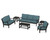 Trex Yacht Club 6-Piece Deep Seating Set - TXS481-2 - Frame in Charcoal Black with cusion in Ocean Teal color - TXS481-2-CB-OT