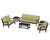 Trex Yacht Club 6-Piece Deep Seating Set - TXS481-2 - Frame in Charcoal Black with cusion in Chartreuse Boucle color - TXS481-2-CB-CB
