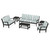 Trex Yacht Club 6-Piece Deep Seating Set - TXS481-2 - Frame in Charcoal Black with cusion in Cabana Stripe Glacier Spa color - TXS481-2-CB-CSGS