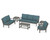 Trex Yacht Club 6-Piece Deep Seating Set - TXS481-2 - Frame in Stepping Stone with cusion in Ocean Teal color - TXS481-2-SS-OT