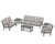 Trex Yacht Club 6-Piece Deep Seating Set - TXS481-2 - Frame in Stepping Stone with cusion in Cabana Stripe Grey Mist color - TXS481-2-SS-CSGM