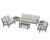 Trex Yacht Club 6-Piece Deep Seating Set - TXS481-2 - Frame in Stepping Stone with cusion in Buffalo Plaid Grey Mist color - TXS481-2-SS-BPGM