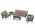 Trex Yacht Club 6-Piece Deep Seating Set - TXS481-2 - Frame in Rainforest Canopy with cusion in Spiced Burlap color - TXS481-2-RC-SB