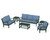 Trex Yacht Club 6-Piece Deep Seating Set - TXS481-2 - Frame in Rainforest Canopy with cusion in Sky Blue color - TXS481-2-RC-SB-1