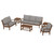 Trex Yacht Club 6-Piece Deep Seating Set - TXS481-2 - Frame in Tree House with cusion in Grey Mist color - TXS481-2-TH-GM