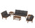 Trex Yacht Club 6-Piece Deep Seating Set - TXS481-2 - Frame in Tree House with cusion in Ash Charcoal color - TXS481-2-TH-AC