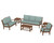 Trex Yacht Club 6-Piece Deep Seating Set - TXS481-2 - Frame in Tree House with cusion in Glacier Spa color - TXS481-2-TH-GS