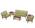 Trex Yacht Club 6-Piece Deep Seating Set - TXS481-2 - Frame in Tree House with cusion in Chartreuse Boucle color - TXS481-2-TH-CB
