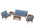 Trex Yacht Club 6-Piece Deep Seating Set - TXS481-2 - Frame in Tree House with cusion in Sky Blue color - TXS481-2-TH-SB-1