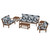 Trex Yacht Club 6-Piece Deep Seating Set - TXS481-2 - Frame in Tree House with cusion in Leaf Marine Indigo color - TXS481-2-TH-LMI