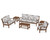 Trex Yacht Club 6-Piece Deep Seating Set - TXS481-2 - Frame in Tree House with cusion in Leaf Grey Mist color - TXS481-2-TH-LGM