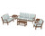 Trex Yacht Club 6-Piece Deep Seating Set - TXS481-2 - Frame in Tree House with cusion in Cabana Stripe Glacier Spa color - TXS481-2-TH-CSGS