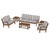 Trex Yacht Club 6-Piece Deep Seating Set - TXS481-2 - Frame in Tree House with cusion in Cabana Stripe Grey Mist color - TXS481-2-TH-CSGM