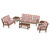 Trex Yacht Club 6-Piece Deep Seating Set - TXS481-2 - Frame in Tree House with cusion in Buffalo Plaid Crimson color - TXS481-2-TH-BPC