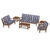 Trex Yacht Club 6-Piece Deep Seating Set - TXS481-2 - Frame in Tree House with cusion in Buffalo Plaid Navy color - TXS481-2-TH-BPN