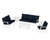 Trex Yacht Club 6-Piece Deep Seating Set - TXS481-2 - Frame in Classic White with cusion in Marine Indigo color - TXS481-2-CW-MI