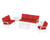Trex Yacht Club 6-Piece Deep Seating Set - TXS481-2 - Frame in Classic White with cusion in Crimson Linen color - TXS481-2-CW-CL