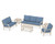 Trex Yacht Club 6-Piece Deep Seating Set - TXS481-2 - Frame in Sand Castle with cusion in Sky Blue color - TXS481-2-SC-SB-1