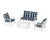 Trex Yacht Club 4-Piece Deep Seating Chair Set - TXS480-2 - Frame in Classic White with cusion in Buffalo Plaid Marine Indigo color - TXS480-2-CW-BPMI Trex Yacht Club 4-Piece Deep Seating Chair Set - TXS480-2 - Frame in Classic White with cusion in Buffalo Plaid Marine Indigo color - TXS480-2-CW-BPMI