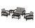 Trex Rockport Club 6-Piece Deep Seating Conversation Set - TXS140-2 - Frame in Charcoal Black with cusion in Grey Mist color - TXS140-2-CB-GM