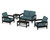 Trex Rockport Club 6-Piece Deep Seating Conversation Set - TXS140-2 - Frame in Charcoal Black with cusion in Ocean Teal color - TXS140-2-CB-OT