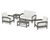 Trex Rockport Club 6-Piece Deep Seating Conversation Set - TXS140-2 - Frame in Stepping Stone with cusion in Natural Linen color - TXS140-2-SS-NL