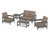 Trex Rockport Club 6-Piece Deep Seating Conversation Set - TXS140-2 - Frame in Stepping Stone with cusion in Spiced Burlap color - TXS140-2-SS-SB