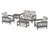Trex Rockport Club 6-Piece Deep Seating Conversation Set - TXS140-2 - Frame in Stepping Stone with cusion in Leaf Grey Mist color - TXS140-2-SS-LGM
