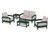 Trex Rockport Club 6-Piece Deep Seating Conversation Set - TXS140-2 - Frame in Rainforest Canopy with cusion in Dune Burlap color - TXS140-2-RC-DB