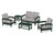 Trex Rockport Club 6-Piece Deep Seating Conversation Set - TXS140-2 - Frame in Rainforest Canopy with cusion in Cabana Stripe Grey Mist color - TXS140-2-RC-CSGM