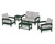 Trex Rockport Club 6-Piece Deep Seating Conversation Set - TXS140-2 - Frame in Rainforest Canopy with cusion in Trellis Grey Mist color - TXS140-2-RC-TGM