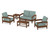 Trex Rockport Club 6-Piece Deep Seating Conversation Set - TXS140-2 - Frame in Tree House with cusion in Glacier Spa color - TXS140-2-TH-GS