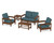 Trex Rockport Club 6-Piece Deep Seating Conversation Set - TXS140-2 - Frame in Tree House with cusion in Ocean Teal color - TXS140-2-TH-OT