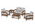 Trex Rockport Club 6-Piece Deep Seating Conversation Set - TXS140-2 - Frame in Tree House with cusion in Leaf Grey Mist color - TXS140-2-TH-LGM