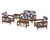 Trex Rockport Club 6-Piece Deep Seating Conversation Set - TXS140-2 - Frame in Tree House with cusion in Leaf Navy color - TXS140-2-TH-LN