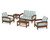 Trex Rockport Club 6-Piece Deep Seating Conversation Set - TXS140-2 - Frame in Tree House with cusion in Cabana Stripe Glacier Spa color - TXS140-2-TH-CSGS