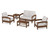Trex Rockport Club 6-Piece Deep Seating Conversation Set - TXS140-2 - Frame in Tree House with cusion in Buffalo Plaid Dune Burlap color - TXS140-2-TH-BPDB