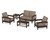 Trex Rockport Club 6-Piece Deep Seating Conversation Set - TXS140-2 - Frame in Vintage Lantern with cusion in Spiced Burlap color - TXS140-2-VL-SB