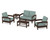 Trex Rockport Club 6-Piece Deep Seating Conversation Set - TXS140-2 - Frame in Vintage Lantern with cusion in Glacier Spa color - TXS140-2-VL-GS